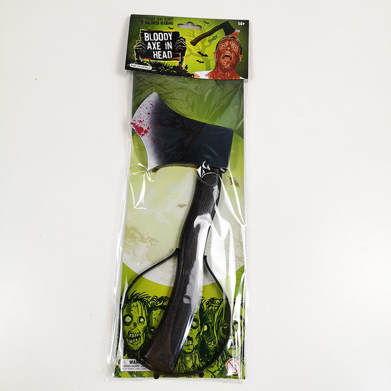 Realistic Knife & Axe Through the Head Prank Headband