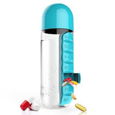 2-in-1 Multifunctional Pill Organizer Water Bottle