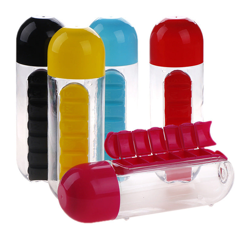 2-in-1 Multifunctional Pill Organizer Water Bottle