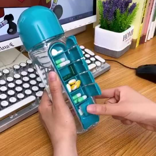 2-in-1 Multifunctional Pill Organizer Water Bottle