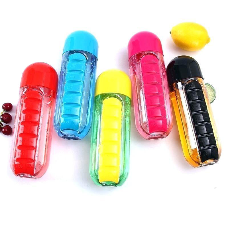 2-in-1 Multifunctional Pill Organizer Water Bottle