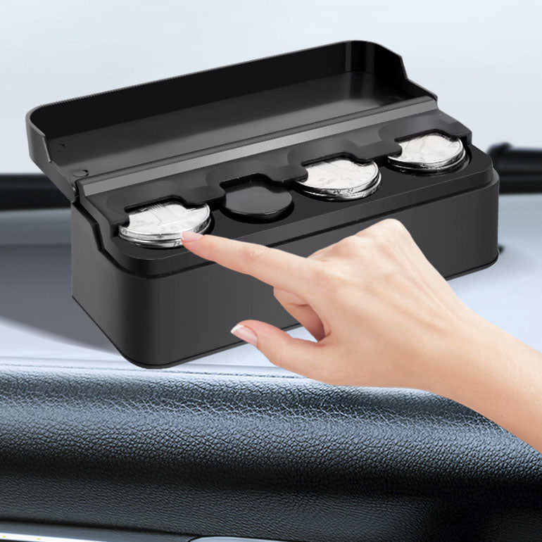 Car Coin Holder Auto Change Organizer Plastic Storage Box