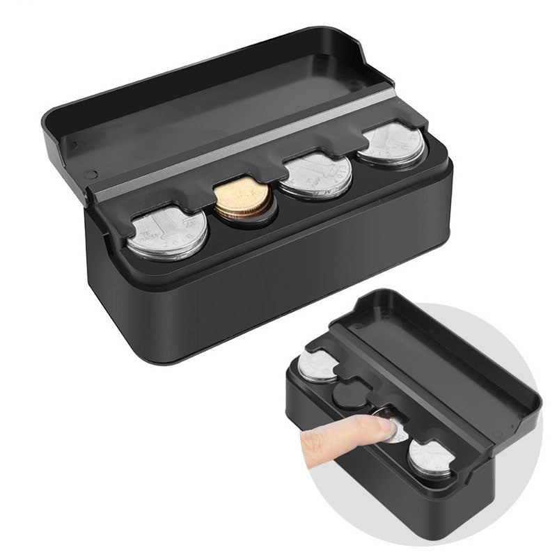 Car Coin Holder Auto Change Organizer Plastic Storage Box