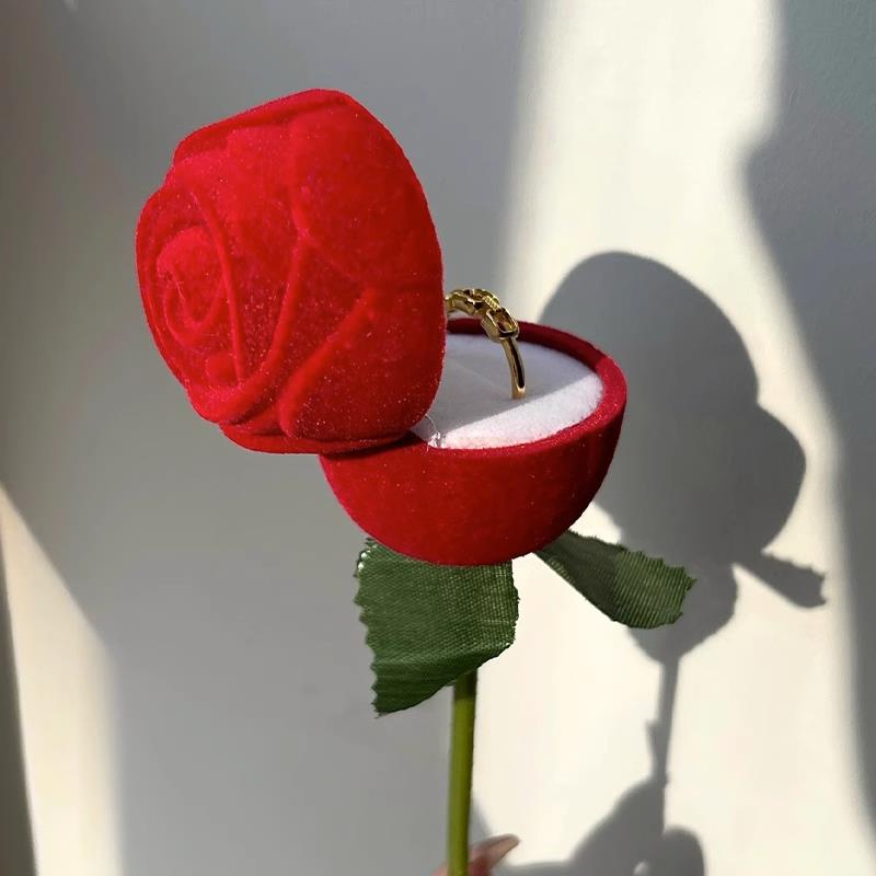 Creative & Romantic 3D Rose Ring Box for Proposals