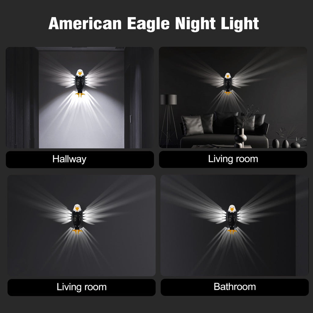 Magnetic Charging Eagle Wall Lamp with Decorative Light-Up Wings