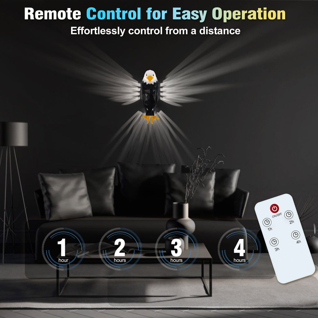Magnetic Charging Eagle Wall Lamp with Decorative Light-Up Wings