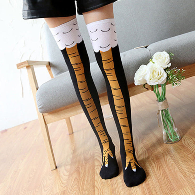 Ostrich & Chicken Claw Over-the-Knee Novelty Socks