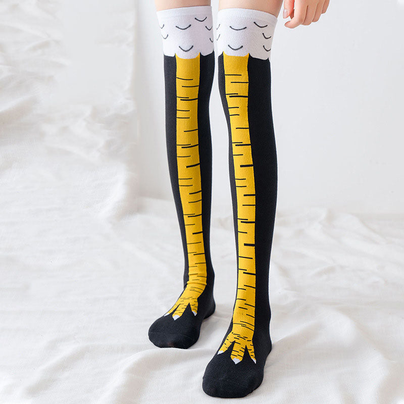 Ostrich & Chicken Claw Over-the-Knee Novelty Socks