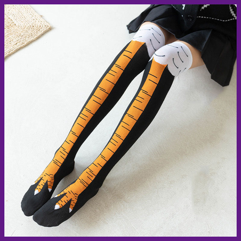 Ostrich & Chicken Claw Over-the-Knee Novelty Socks