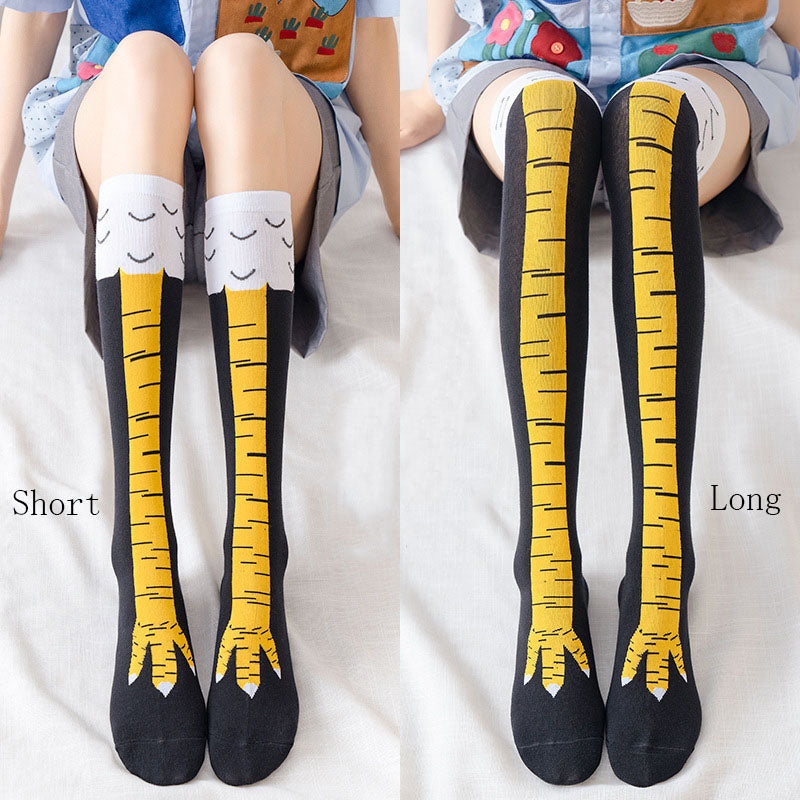Ostrich & Chicken Claw Over-the-Knee Novelty Socks