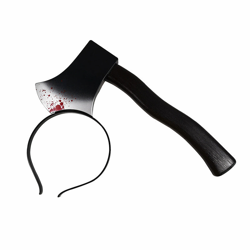 Realistic Knife & Axe Through the Head Prank Headband