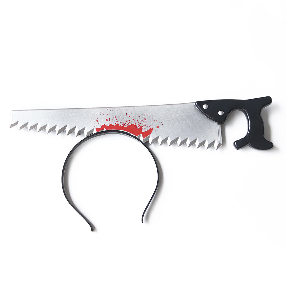 Realistic Knife & Axe Through the Head Prank Headband