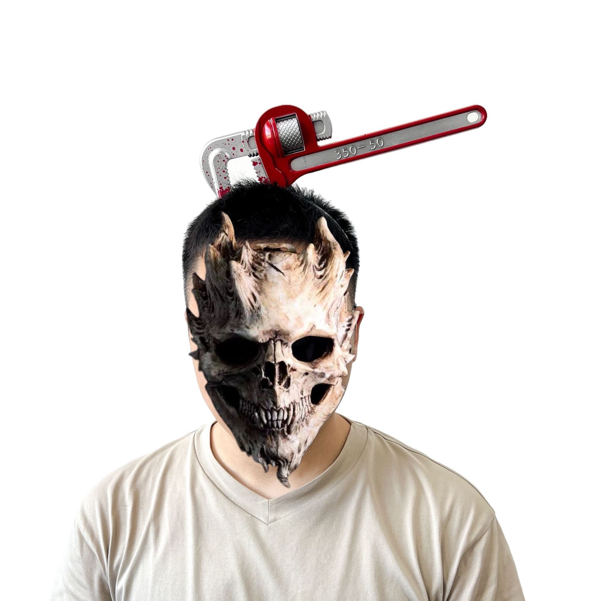 Realistic Knife & Axe Through the Head Prank Headband